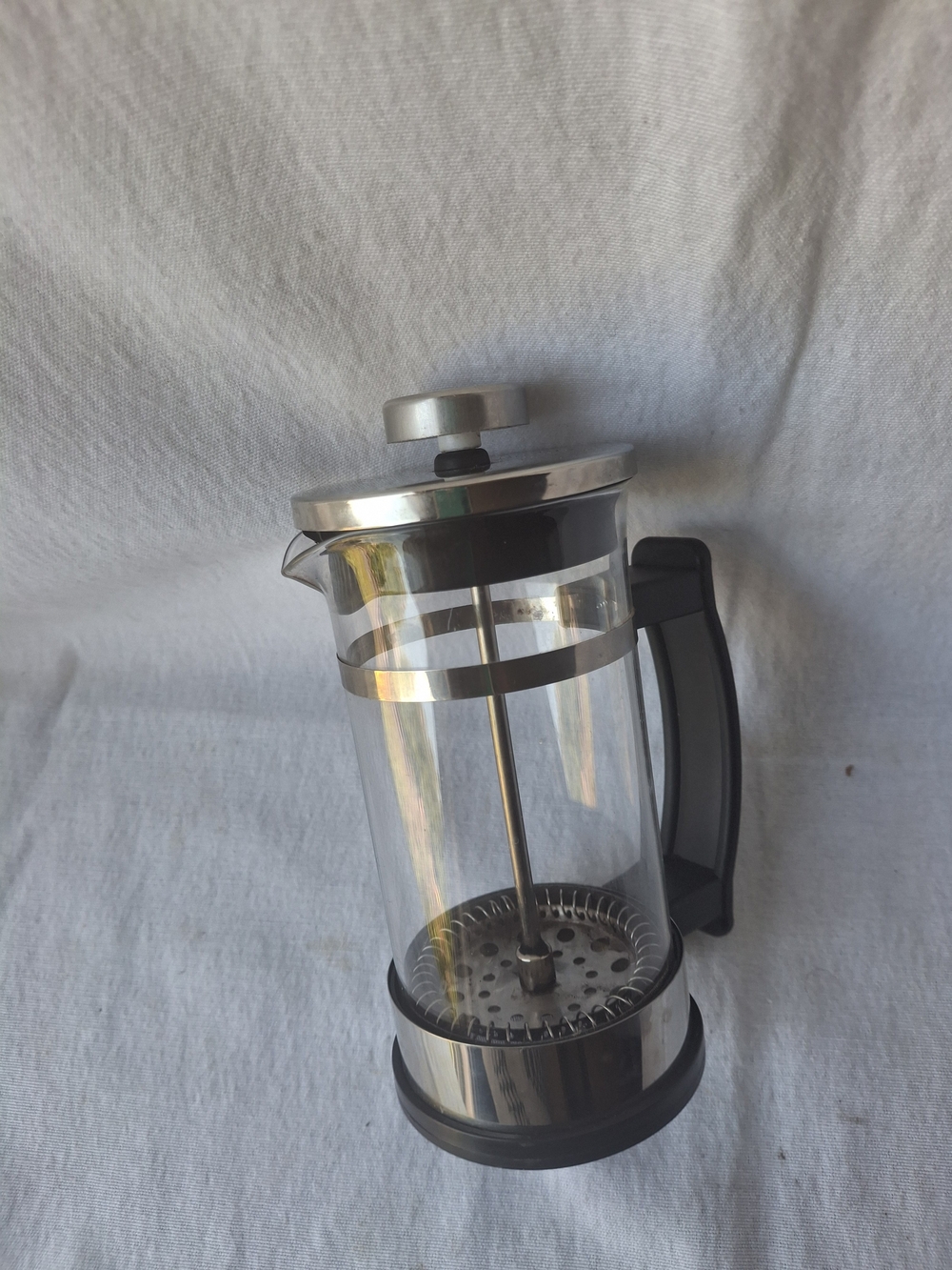 Classic Stainless Steel and Clear French Press Coffee Maker - Black Handle